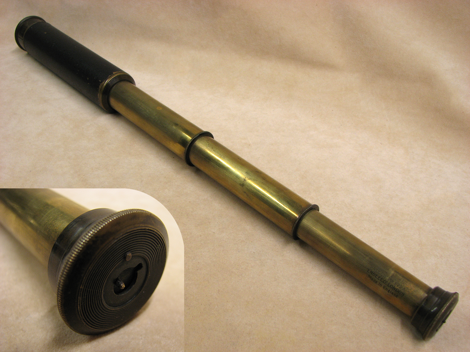 Newbold & Bulford ENBEECO 'FALCON' Mk 1,  22x magnification 3 draw pocket telescope